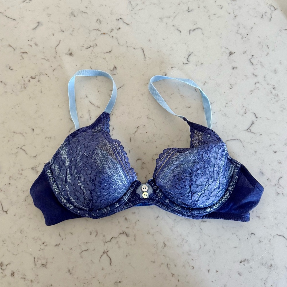 Adore Me Blue Lace Bra